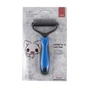 Imagen que muestra el producto Deslanador Pelo Largo Para Mascotas. Peine con hoja afilada que ayuda a cortar rápidamente los nudos, fijación de tornillo redondo y mango antideslizante. Adecuado para la depilación y bobinado del pelo. Material: Metal, ABS Color: Azul, rosado Disponible: Razas pequeñas y medianas con pelaje largo o abundante.