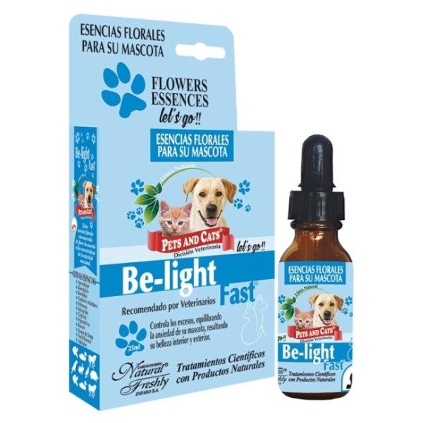 Imagen que muestra el producto Esencia Belight Lets Go Frasco Natural Freshly 25 Ml. Esencia Belight lets go Natural Freshly ayuda a nivelar la ansiedad en las mascotas por comer desaforadamente. Ingredientes: Armonica asociación de esencias florales.  Presentación: Frasco x 25 ml con gotero Disponible: Para perros y gatos de todas las razas y edades.
