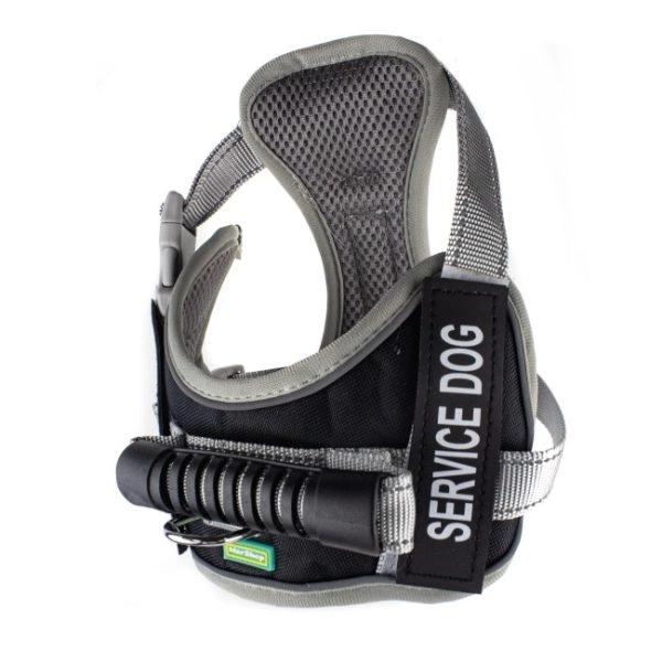 Imagen que muestra el producto Pechera Service Dog Unicolor Para Mascotas. Pechera anti-tirones, cuenta con hebillas ajustables, broches de seguridad, velcro adhesivo personalizable a los costados y anillo tipo D en la parte superior e inferior para fijar la correa. Material: Poliéster, metal Color: Rojo, azul, negro, rosado Disponible: Razas medianas y grandes. Medidas: TALLA S CUELLO 30-41 CM TORSO MIN-MAX 41-53 CM PESO MAXIMO – APROX 5-11 KG, TRAILLA 1,20 CM TALLA M: CUELLO  40-53 CM TORSO MIN-MAX 56-58 PESO MAXIMO – APROX 11-23 KG TALLA L: CUELLO 46-66 CM TORSO MIN-MAX 61-76 CM PESO MAXIMO APROX 23-36 KG TALLA XL: CUELLO 70-81 CM TORSO  MIN-MAX 70-82 CM PESO MAXIMO – APROX 36-50 KG TALLA XXL: CUELLO  77-98 CM TORSO MIN-MAX 86-102CM PESO MAXIMO – APROX 51-80 KG