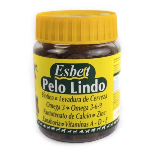 Imagen que muestra el producto Esbelt Pelo Lindo X 60 Vitacrunch. Ingredientes: Harina de trigo, harina de avena, aceite de girasol, omega 3, omega 3-6-9, zanahoría, levadura de cerveza, vitamina E.. Presentación: 60 VITACRUCH Disponible: Para perros y gatos de todas las razas a partir de los 5 meses de edad.