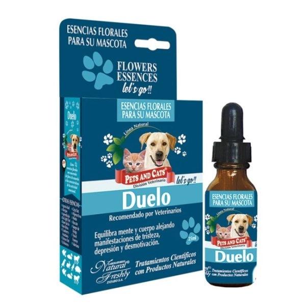 Imagen que muestra el producto Esencia Duelo Lets Go Natural Freshly 25 Ml. Esencia Duelo lets go Natural Freshly equilibra mente y cuerpo, alejando manifestaciones de tristeza, depresión y desmotivación. Ingredientes: Armonica asociación de esencias florales.  Presentación: Frasco x 25 ml con gotero Disponible: Para perros y gatos de todas las razas y edades.
