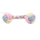 Imagen que muestra el producto Juguete Bola Cuerda Mancuerna. Juguete de tela en forma de mancuerna. Material: Poliéster                                                                                                                                                                                                             Color: Disponible en foto                                                                                                                                                                                                                    Disponible: Razas medianas