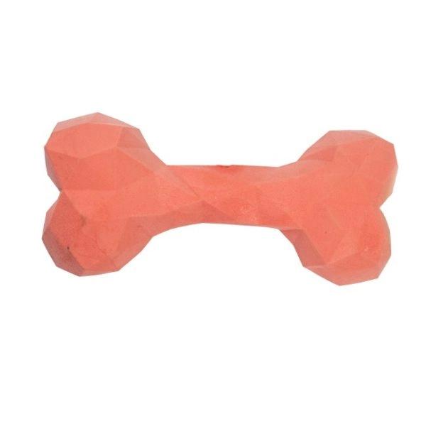 Imagen que muestra el producto Hueso Geométrico Para Mascotas. juguete hueso macizo. Material: Plástico  Color: Amarillo, verde, rojo    Disponible: Razas medianas y grandes