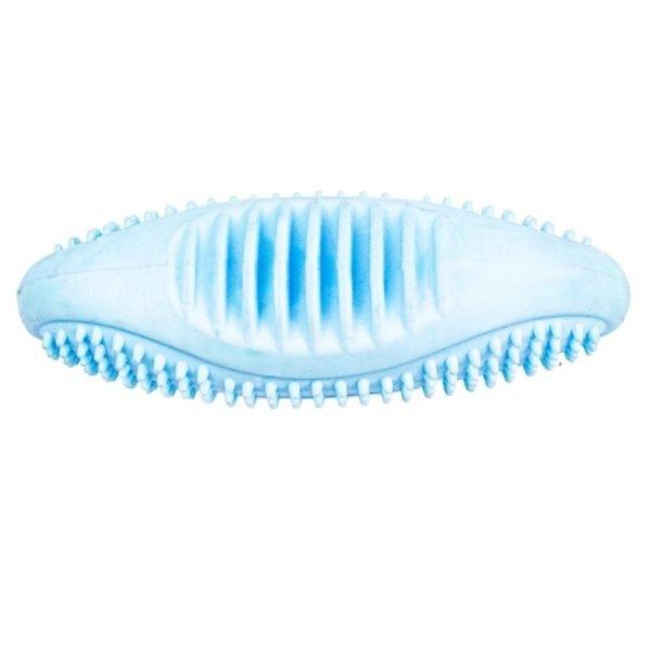 Imagen que muestra el producto Juguete Mordedor Para Mascotas. Juguete mordedor con superficie texturizada. Material: Plástico Color: Verde, rosado, azul Disponible: Razas pequeñas y medianas.