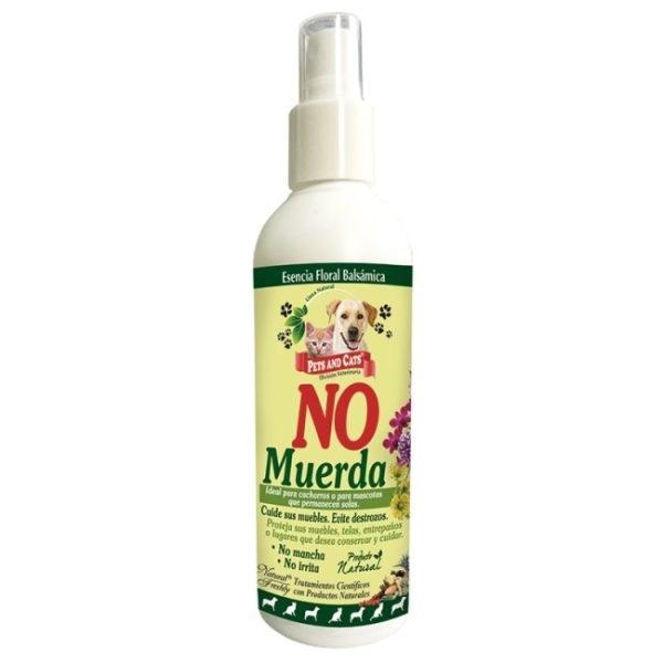 Imagen que muestra el producto No Muerda-Adiestramiento Spray Natural Freshly 240 Ml. No muerda spray – adiestramiento Natural Freshly que evita que nuestras mascotas muerdan y dañen los objetos de nuestro hogar. Ingredientes: Macerado de flores  Presentación: Frasco x 240 ml. Disponible: Para perros de todas las razas y edades.