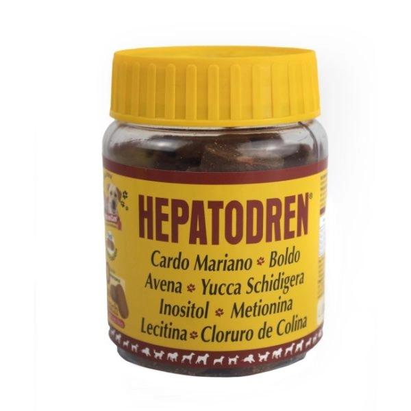 Imagen que muestra el producto Hepatodren X 60 Vitacrunch. Ingredientes: Harina de avena, Cardo Mariano, Lecitina de soya, boldo. Presentación: 60 VITACRUCH Disponible: Para perros y gatos de todas las razas a partir de los 5 meses de edad.