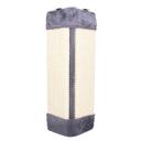 Imagen que muestra el producto Rascador Esquinero. Rascador para adaptar a las esquinas de los muebles, cuenta con tornillos y chazos para asegurar. Material: poliéster, cabuya Color: Café, beige, gris