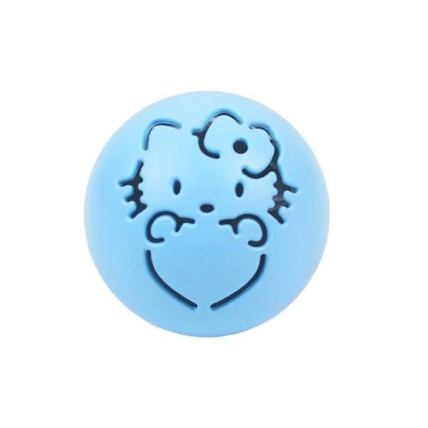 Imagen que muestra el producto Juguete  Kello Kitty Para Mascotas. Pelota con estampado de Hello Kitty Material: Plástico Color: Rosado, azul Disponible: Razas pequeñas.