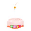 Imagen secundaria del producto Juguete Interactivo Comedero Pista De Pelotas. Juguete interactivo combinación de comedero y pista de pelotas, cuenta con cuatro pelotas y alambre con plumas para incrustar en el centro. Empaque en plástico. Material: Plástico Color: verde, azul, naranja Disponible: Razas pequeñas