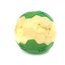 Imagen que muestra el producto Juguete Rugby Para Mascotas. Pelota con estampado de huesos y huellitas, cuenta con luz led interna. Material: Plástico Color: Verde, rosado, azul, amarillo Disponible: Razas medianas.