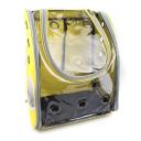 Imagen que muestra el producto Maleta Para Mascotas. Bolso cargador para mascotas, cuenta con respiraderos en los costados y visor delantero con cremallera. Trae tapete. Material: Poliéster, vinilo Color: Rosado, verde, amarillo, negro, café Disponible: Razas pequeñas.