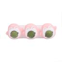 Imagen secundaria del producto Set X 3 Catnip Pingüino. Set x 3 Catnip pingüino. Presentación tipo bandeja, cuenta con tirilla adhesiva para fijar a superficies planas. Material: Plástico, catnip Color: Verde, negro, rosa Disponible: Razas pequeñas