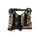 Imagen que muestra el producto Pechera Táctica Para Mascotas. Pechera táctica con bolsillos removibles y correas ajustables para llevar termo. Material: Poliéster, metal                                                                        Color/Estampado: Negro, azul, verde militar, café militar.                                                              Disponible: Razas pequeñas y medianas.