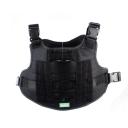 Imagen que muestra el producto Pechera Tipo Chaleco Para Mascotas. Pechera anti-tirones, cuenta con hebillas ajustables, broches de seguridad, velcro para personalizar y anillo tipo D en la parte superior e inferior para fijar la correa. Material: Poliéster, metal                                                                                                                                                                                                                                                       Color: Verde, azul, negro                                                                                                                                                                                                                                         Disponible: Razas grandes