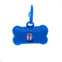 Imagen secundaria del producto Porta Bolsa Huesito Para Mascotas. Porta bolsas con diseño de hueso, cuenta con un orificio en donde podrá guardar las bolsas higiénicas y gancho ideal para fijar al collar o arnés de su mascosta. Cuenta con rollo de repuesto. Material: Plástico Color: Rojo, vinotinto, azul oscuro, azul claro, rosado,verde, negro, naranja, palo rosa, morado. Disponible: Razas pequeñas, medianas y grandes