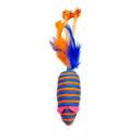 Imagen secundaria del producto Ratón Con Plumas Para Mascotas. Juguete ratón, cuenta con plumas en la parte inferior. Material: Poliéster, plumas Color: Rojo, azul, naranja, morado, verde Disponible: Razas pequeñas