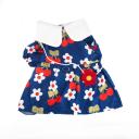 Imagen secundaria del producto Vestido Estampado Para Mascotas. Vestido estampado para mascotas, cuenta con botones y anillo tipo D para fijar la correa. Material: Poliéster Color: Azul, morado, rosado DIsponible: Razas pequeñas.