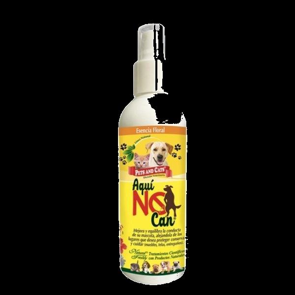Imagen que muestra el producto Aqui No Can Adiestramiento Spray Natural Freshly 240 Ml. AQUI NO CAN adiestramiento Natural Freshly aleja a su mascota de lugares que desee proteger y conservar. Sirve tanto para orina como para heces. Ingredientes:  Presentación: Frasco x 240 ml. Disponible: Para perros y gatos de todas las razas y edades.