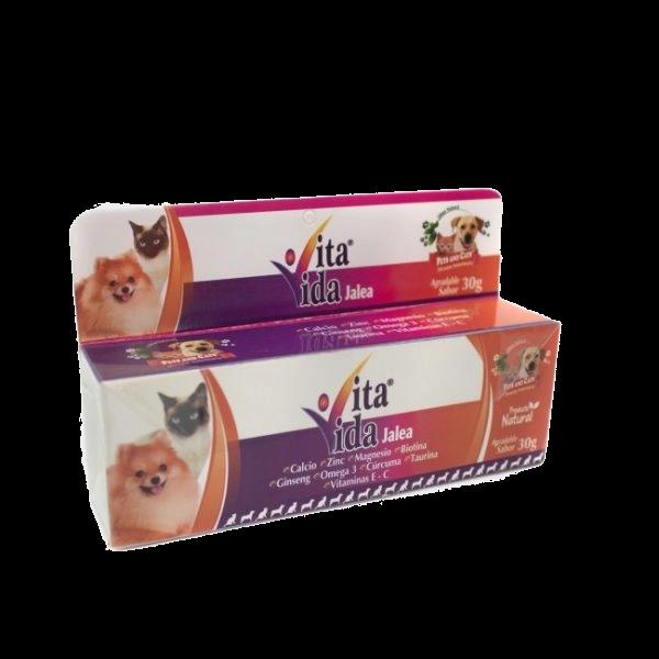 Imagen que muestra el producto Vita Vida Jalea Natural Freshly. Suplemento alimenticio Producto diseñado especialmente para mascotas con materiales seguros y de alta calidad.